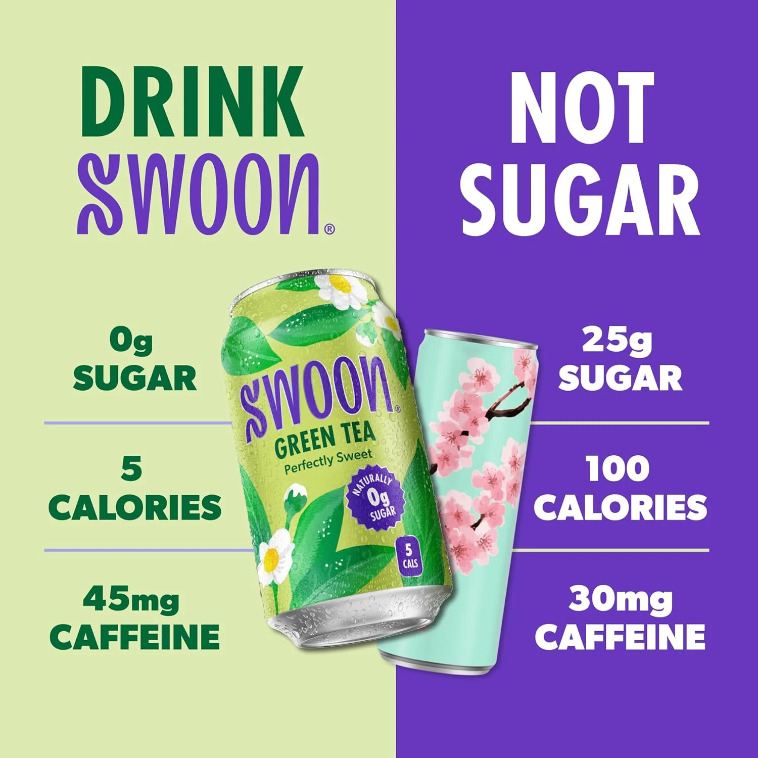 SWOON Sugar Free Iced Tea, Green Tea, 12oz (Pack of 12) - Image 5