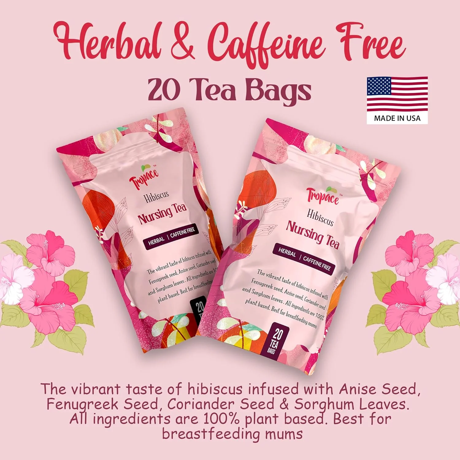 Tropace Hibiscus Nursing Tea, 20 Tea Bags, 1.4 oz - Image 3