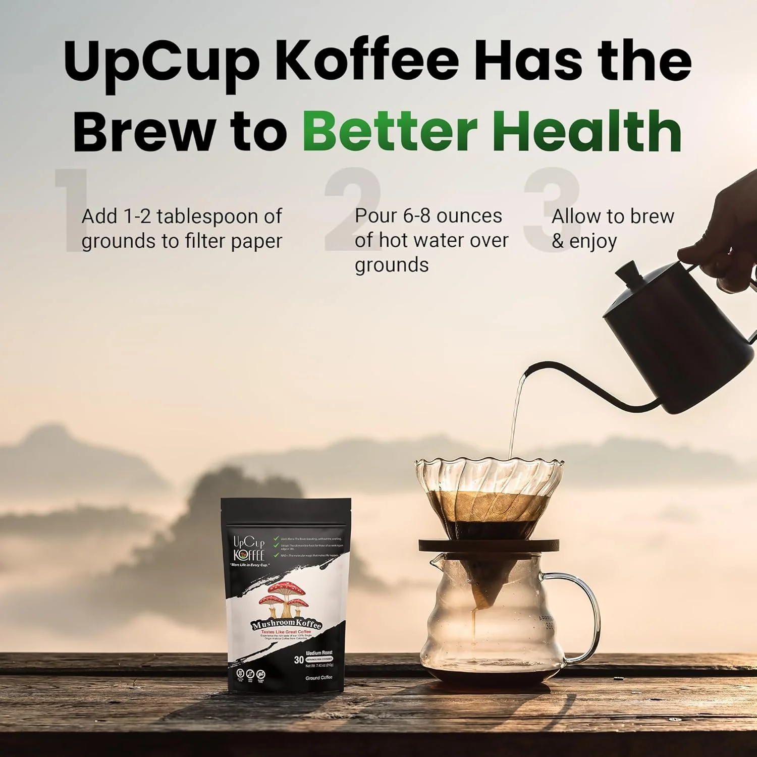 UpCup Koffee Functional Ground Mushroom Coffee - Multi-Pack - Image 5