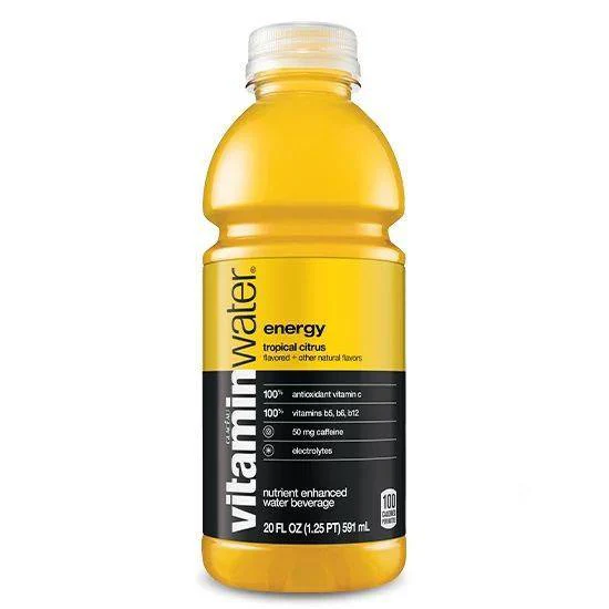vitaminwater Electrolyte Enhanced Water, Energy Tropical Citrus, 20 oz (Pack of 12)
