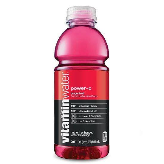 vitaminwater Electrolyte Enhanced Water, Power-C Dragonfruit, 20 oz (Pack of 12)