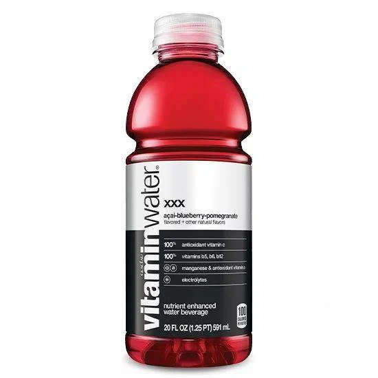 vitaminwater Electrolyte Enhanced Water, XXX Acai Blueberry Pomegranate, 20 oz (Pack of 12)
