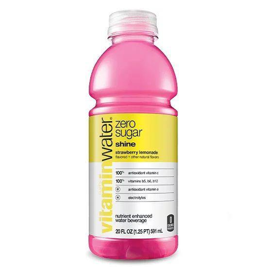 vitaminwater Zero Electrolyte Enhanced Water, Shine Strawberry Lemonade, 20 oz (Pack of 12)