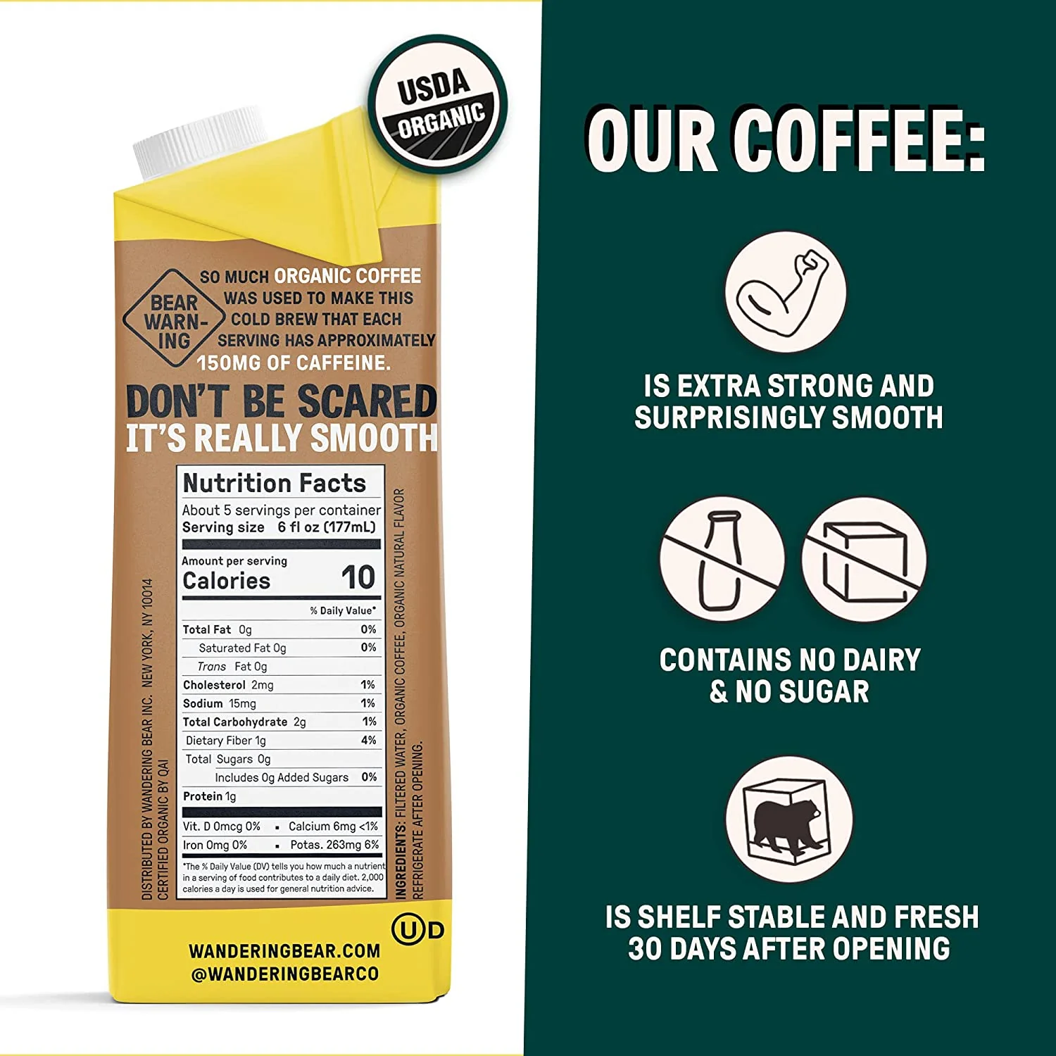 Wandering Bear Cold Brew Coffee, Caramel, 32oz - Multi-Pack - Image 2
