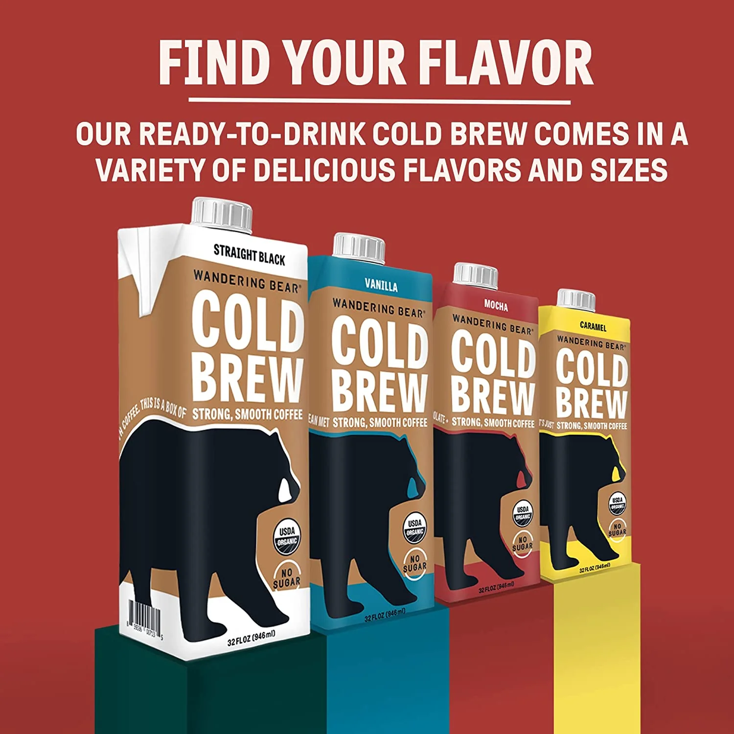 Wandering Bear Cold Brew Coffee, Mocha, 32oz - Multi-Pack - Image 4