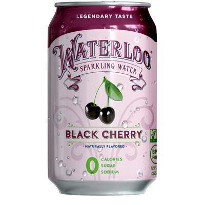 Waterloo Sparkling Water, Black Cherry, 12oz (Pack of 12)