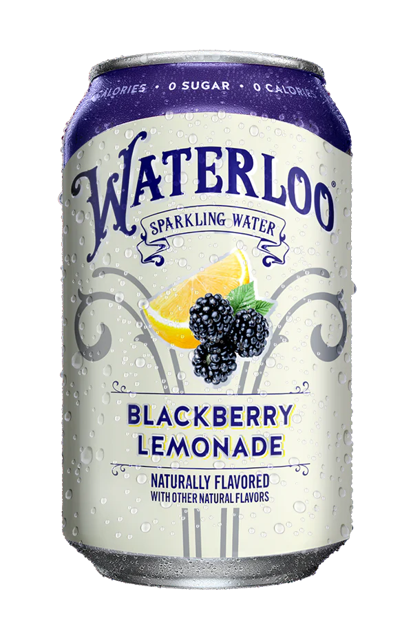 Waterloo Sparkling Water, Blackberry Lemonade, 12oz (Pack of 24)