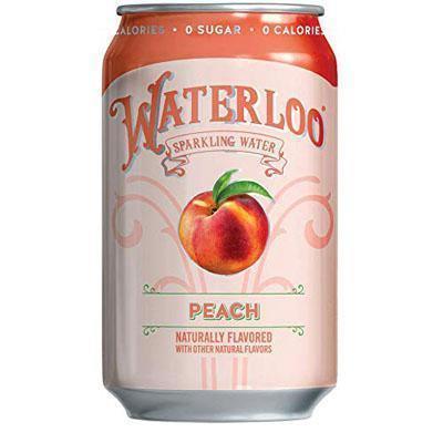 Waterloo Sparkling Water, Peach, 12oz (Pack of 12)