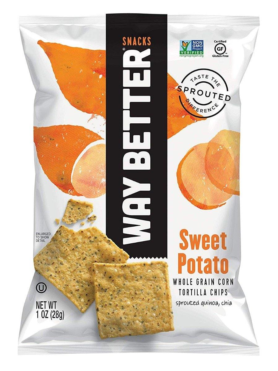 Way Better Snacks Sprouted Gluten Free Tortilla Chips, Simply Sweet Potato, 1 Ounce (Pack of 12)